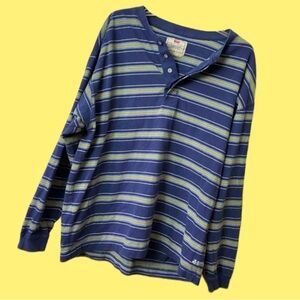 Levi's Blue and Green Striped Long Sleeve Tee